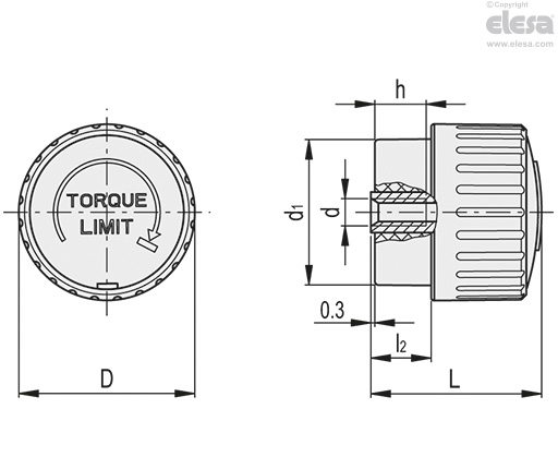 Manopola Di Bloccaggio Davies 4300HK, 2,5″ – Dado Ad Ala, Foro Passante 3/8-16