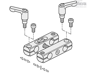 GN 474.3-K-MT - With two hand levers and two socket cap screws, matte ground