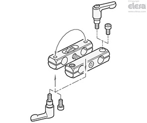 GN 474.3-K-MT - With two hand levers and two socket cap screws, matte ground