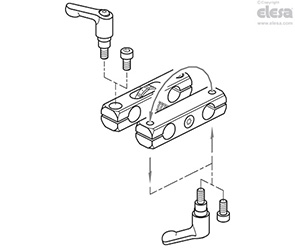 GN 474.3-K-MT - With two hand levers and two socket cap screws, matte ground