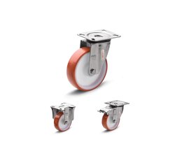RE.FF-SST-N-Roulettes avec monture en acier INOX