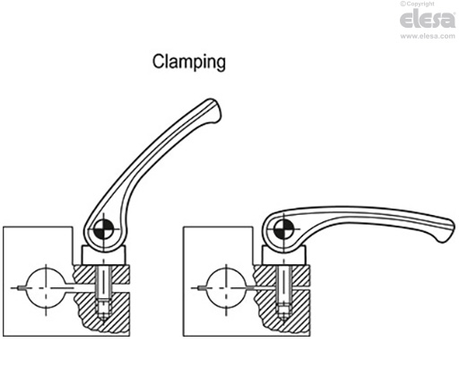 LAC-B - Without adjustable ring-nut, rotating pin with zinc-plated steel threaded hole