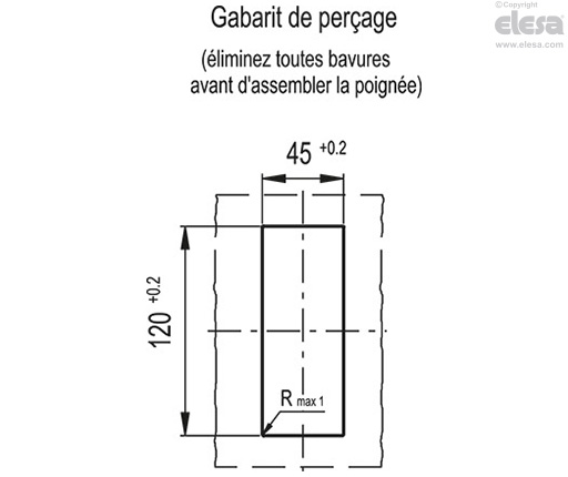 ERB-CLEAN - Poignée encastrable bidirection
