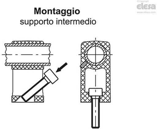 M.1043-SCM-EP - Tubo in alluminio con rivestimento resina epossidica, montaggio frontale