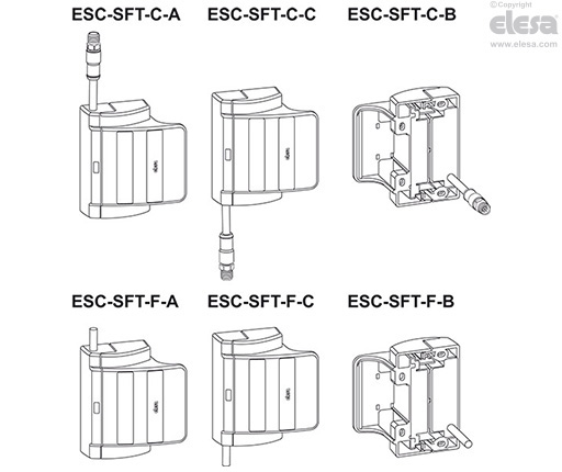 ESC-SFT-C-A - Connettore maschio a 8 poli, uscita assiale superiore
