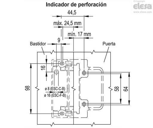ESC-SFT-F-C - Cable de 2 m o 5 m de longitud, salida axial inferior