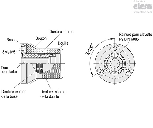 GN 200-A - Base et bouton en acier bruni, sans bras de levier