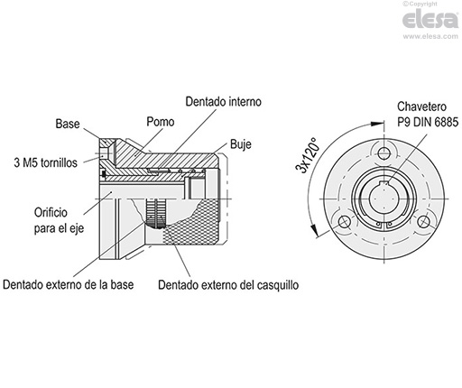 GN 200-A - Base y mando de acero pavonado, sin brazo de palanca