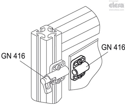 GN 416-L1 - Rest in retracted position, anti-clockwise rotation