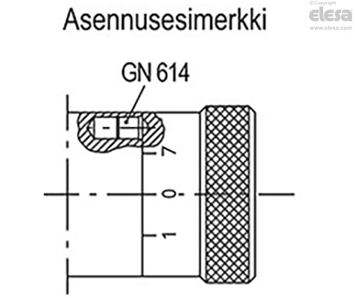 GN 614-KU - Teknopolymeeriunko, karkaistu ruostumaton teräskuula AISI 420C