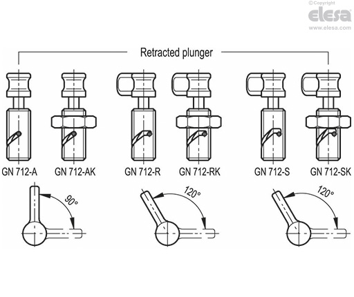 GN 712-R - With rest position, without locking nut