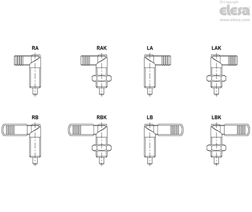 GN 721.6-RA - Plunger retracted position by anti-clockwise rotation, with a stop notch