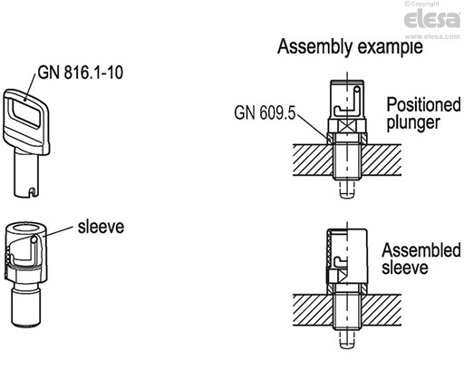 GN 816.1-A - With knob, without locking nut