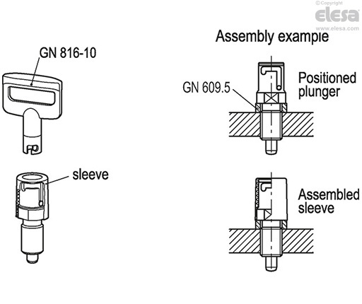 GN 816-A - With knob, without locking nut