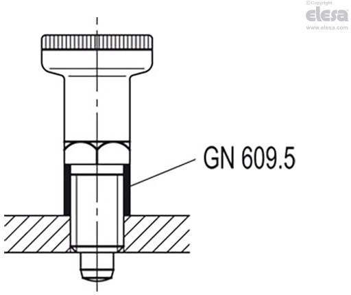 GN 817-BK-NI - Con pomo de tecnopolímero, con contratuerca