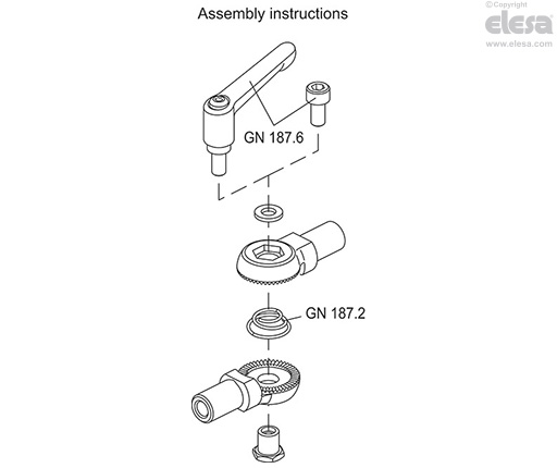 GN 187.5-DH-NI - Horizontal fastening flange
