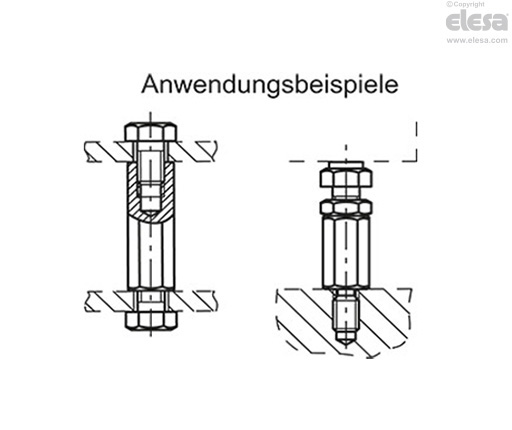 GN 6220-NI-B - Edelstahl 1.4305, mit Innengewinde und Gewindezapfen