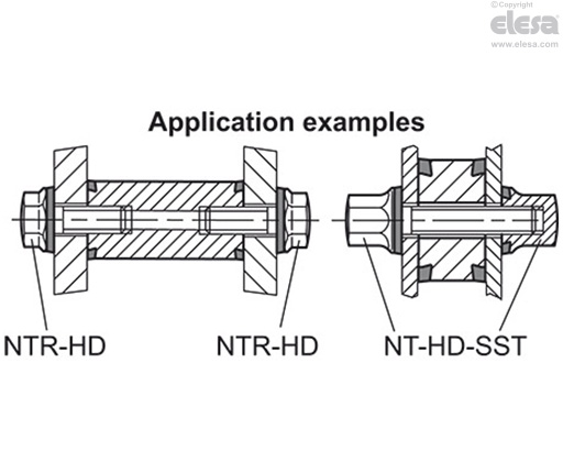 GN 6226-A3-H - Through-hole with thread on both sides, H-NBR packing ring