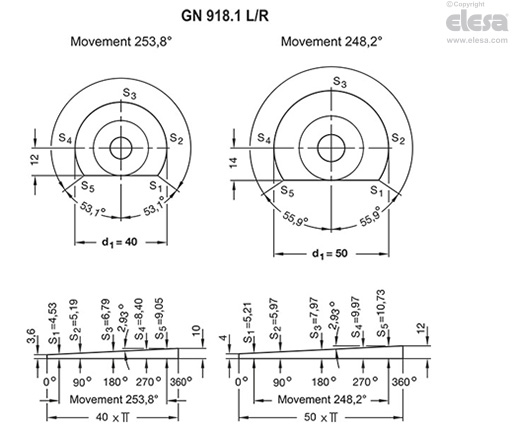 GN 918.1-KV - Tilted lever, threaded pin