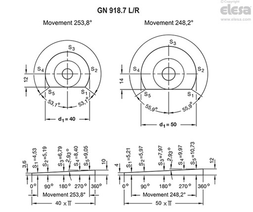 GN 918.7-KV - Tilted lever, threaded pin