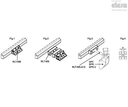 RLT-M - Bracket and support for ELEROLL roller tracks