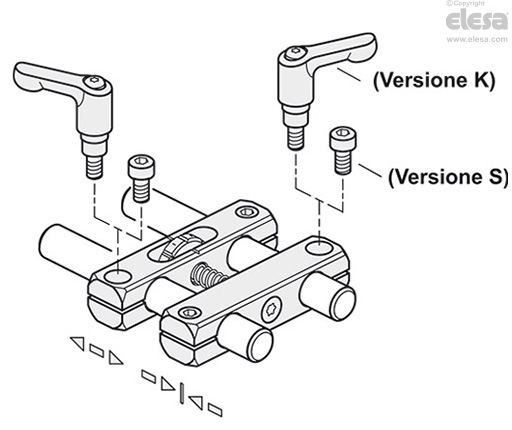 GN 474.3-S-MT - Con quattro viti, rettificato finitura mat.