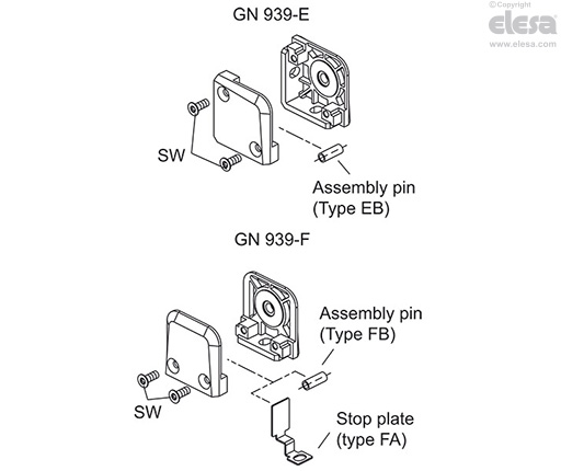 GN 939-E-SW - Corner clamp, black