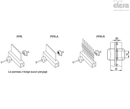 PPR - Pinces pour garde corps et grillages soudés