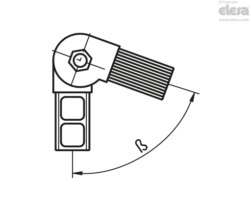 STC-A - Connecteur avec angle réglable pour tubes carrés