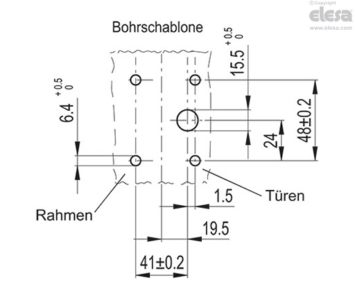 CFM-PC-SH-C-A+B - Durchgangslöcher für Senkkopfschrauben, Kabel oberer Ausgang 3,5 o 4m, Kabel hinterer Ausgang mit Steckverbinder 1,5 o 1m