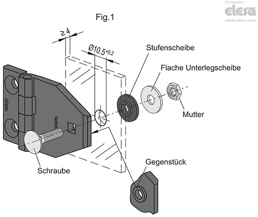 CFM-TR-G - Scharniere zur Montage auf Glasscheiben oder Platten