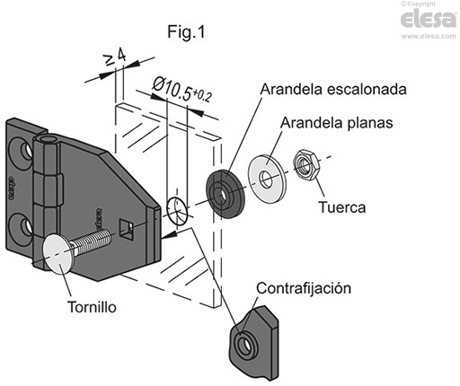 CFM-TR-G - Bisagras para montaje en cristales o paneles