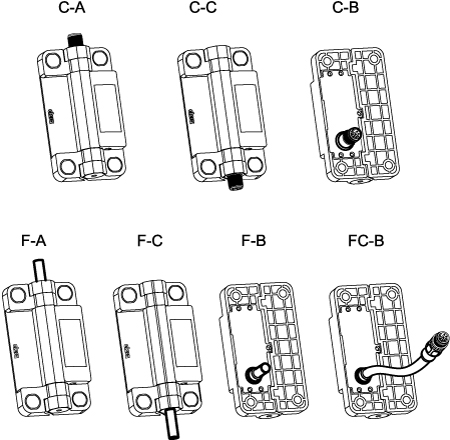 CFSW-C-A - 8 pole male connector, top axial output