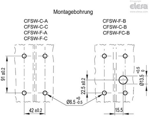 CFSW-C-A - Anschlussstecker oben
