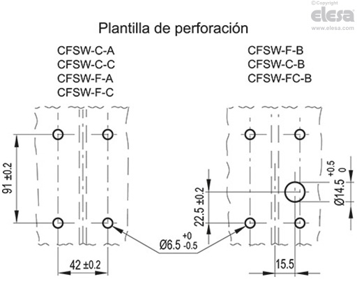 CFSW-C-A - Conector de 8 polos, salida superior axial