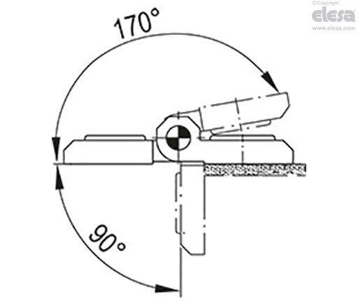 GN 127-H - Lega di zinco pressofusa, regolabile in verticale