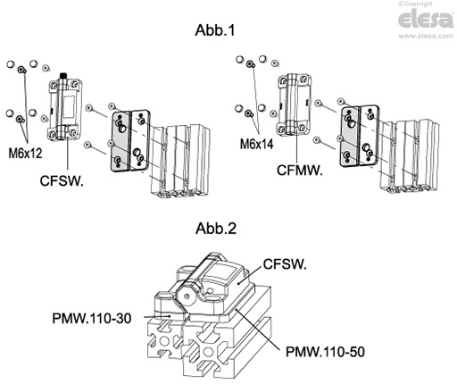 PMW. - Montageplatten für Profile