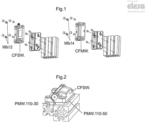PMW. - Kit de fixation pour profilés
