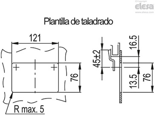 GN 115.10 - Asas encastradas con palanca de cierre