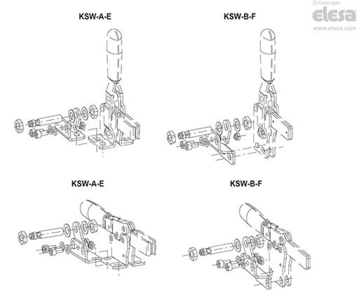 KSW-M-O - vaakasuoran sarjan lukitsimille, joissa on taitettu alusta