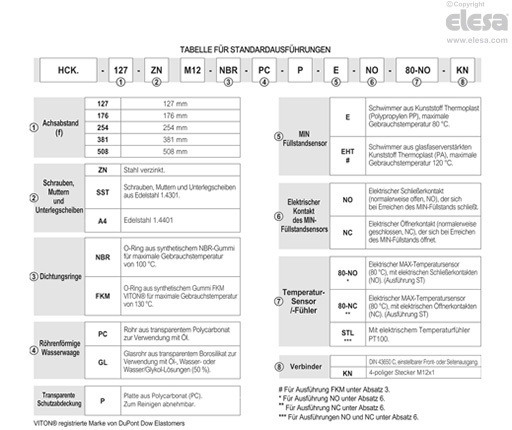 HCK-E-S - Elektrische Ölstandanzeiger