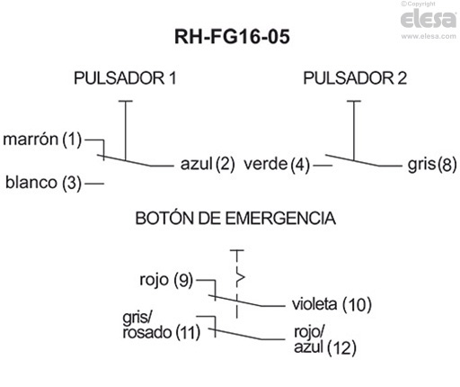 RH-FG16-01.84 - Botón con contacto de intercambio