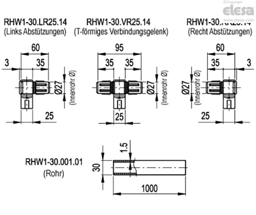 RH-W1 - Schräge Rohrgriffe