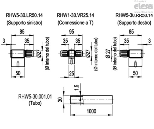 RH-W5 - Maniglioni tubolari disassati