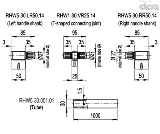 RH-W5 - Offset tubular handles