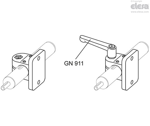 GN 145.1 - Connecting clamps with mounting base