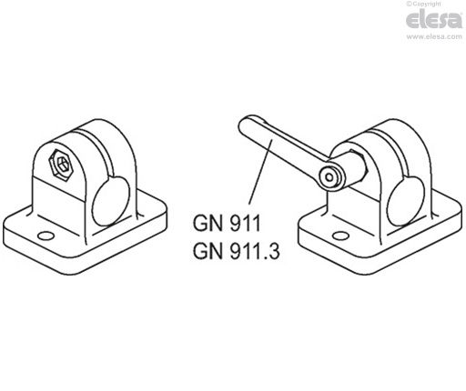 GN 145-NI - Connecting clamps with mounting base