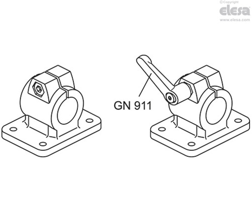 GN 146 - Connecting clamps with mounting base