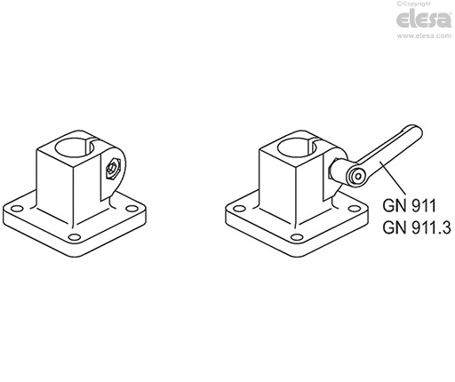 GN 162-NI - Connecting clamp bases