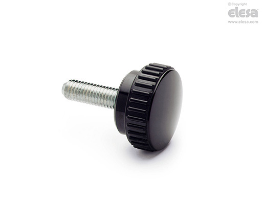 Manopola Zigrinata In Acciaio Ossido Nero 3/4" Foro Filettato 10-24, Modello KKT-11A TQM